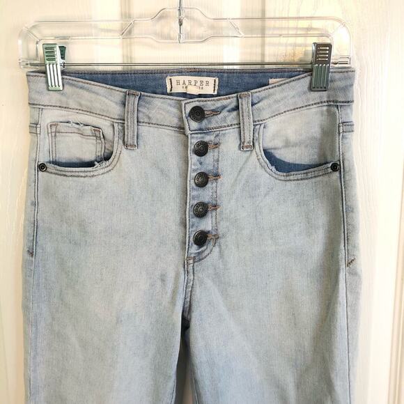 Harper Heritage Women's Size 25 Skinny Jeans Button Fly Light Wash High Rise - Picture 2 of 8